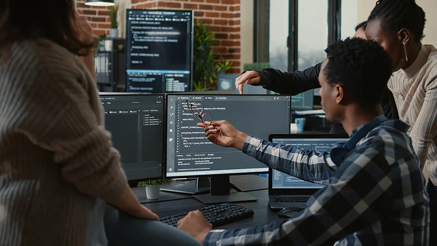 Software engineers performing quality assurance and product testing